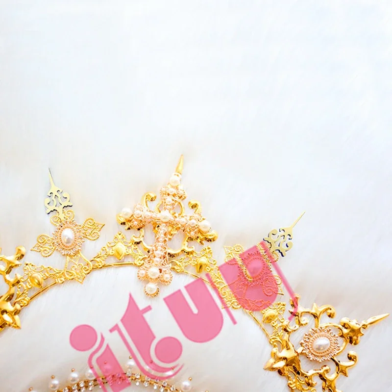 Lolita Gothic KC Halo Crown Headpiece Queen Anna Sun Goddess Halo headband Tiara Baroque Hair Accessories