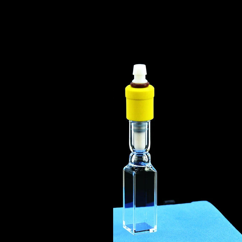 Quartz fluorescence colorimetric dish with high vacuum gate, four sided transparent integrated molding, UV transparent