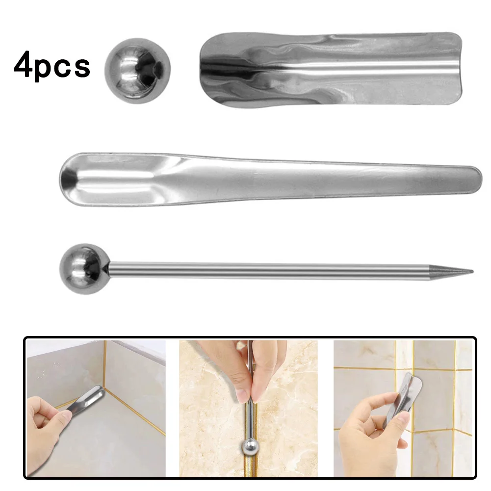 Newest Reliable Useful Grout Tools Tile Steel Ball Portable Press Seam Pressed Ball Silver Tile 4Pcs Grout Tools