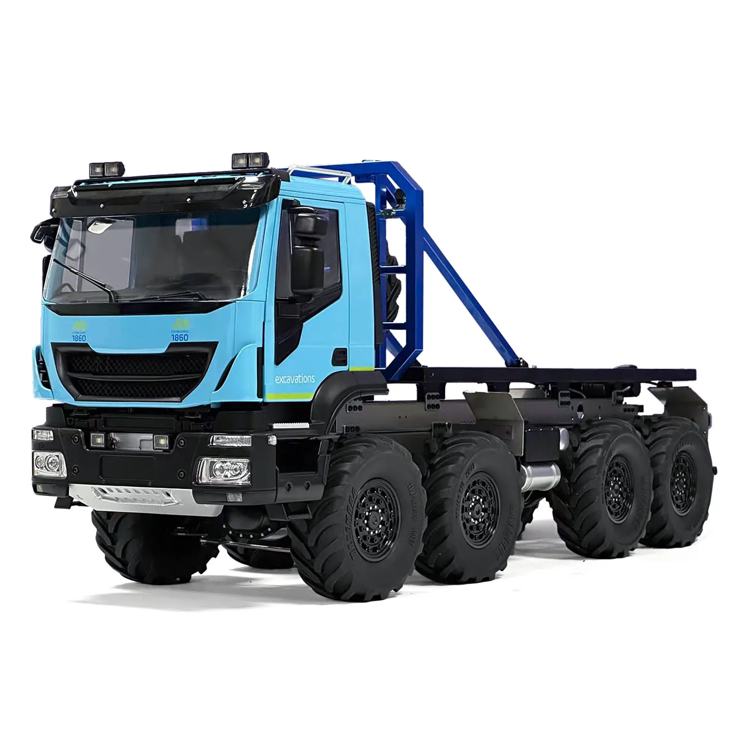 8x8 1/14 escala RC Crawler Rock luces de coche de cama plana sonidos Control remoto camión escalada vehículo pintado modelo ensamblado TH23197