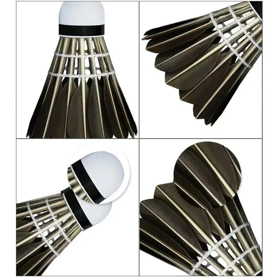 Pluma negra resistente al viento, pluma de pato, bádminton, entretenimiento, entrenamiento, cabeza de espuma, bádminton de barril de alta calidad