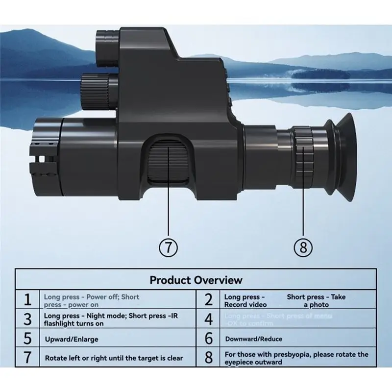 X08A Night Vision Scope For 300M Digital Night Vision Scope Clip On Night Vision Monocular HD Support Photos & Videos,850Nm