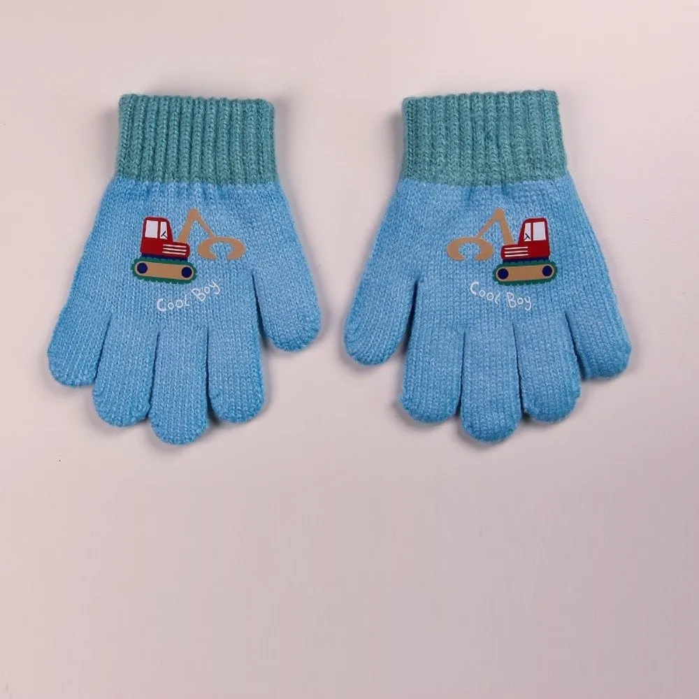 

New Cute Cartoon Knitted Gloves Windproof Cold Proof Full Finger Mittens Warm Gloves Winter