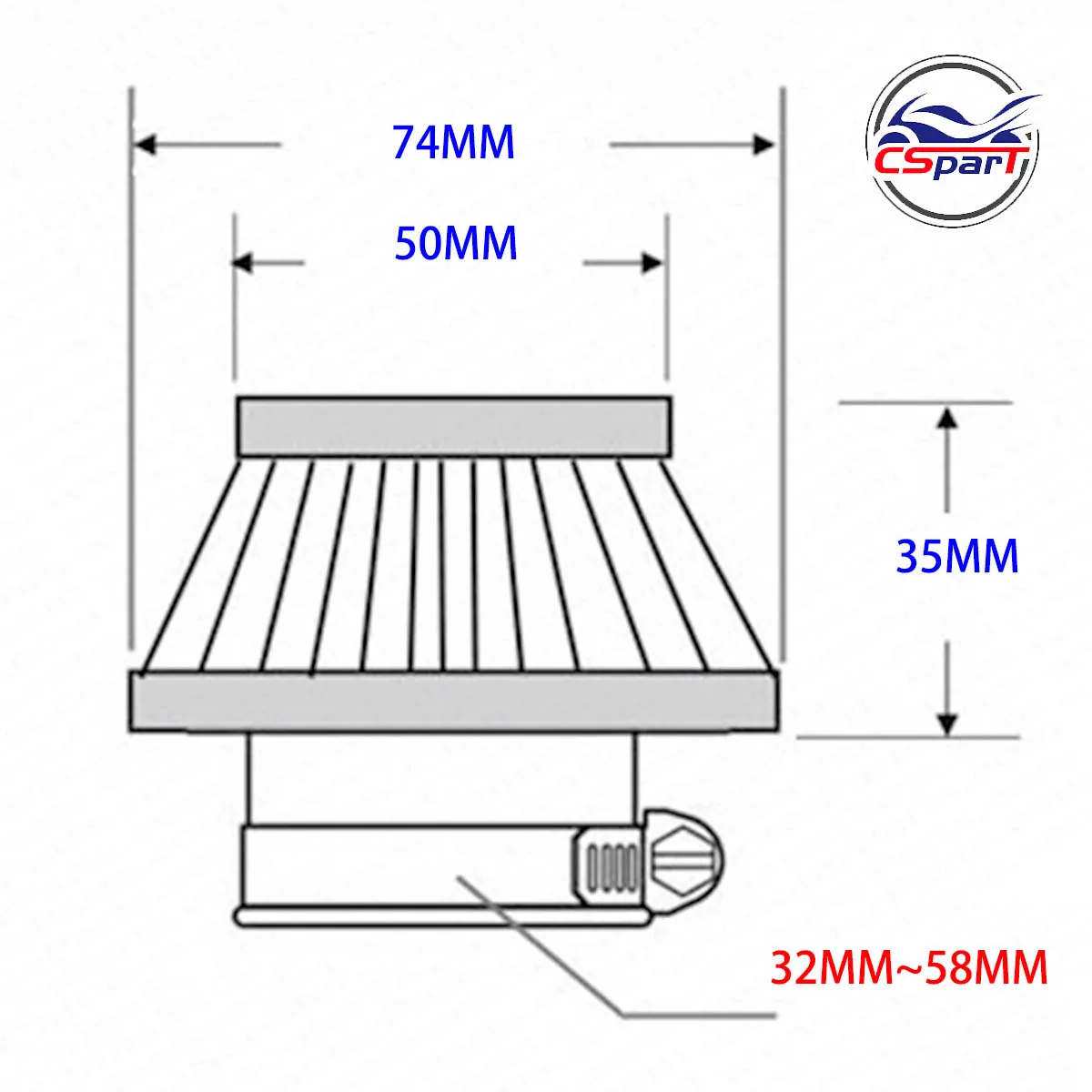 35MM 38MM 40MM 44MM 58MM Air filter Mini Moto 47CC 49CC Dirt Pit Bike ATV Quad Scooter Buggy Pocket