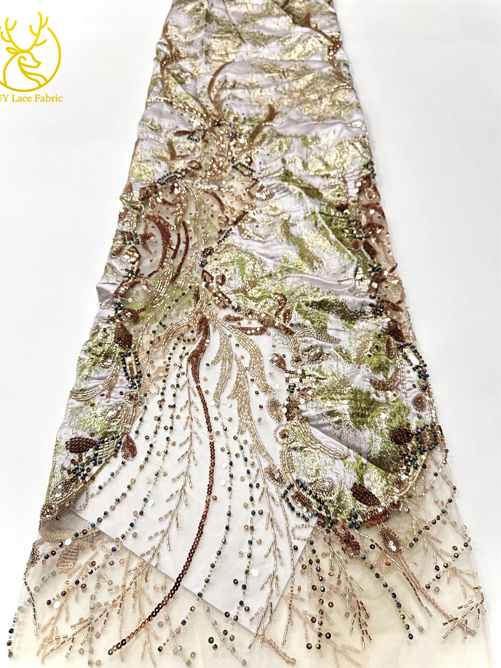 Burgunderroter neuer Design afrikanischer schwere Perlen-Chiffon-Spitzenstoff 2026 Hochwertiger nigerianischer Pailletten-Spitzenstoff für Partykleider – Detail 9