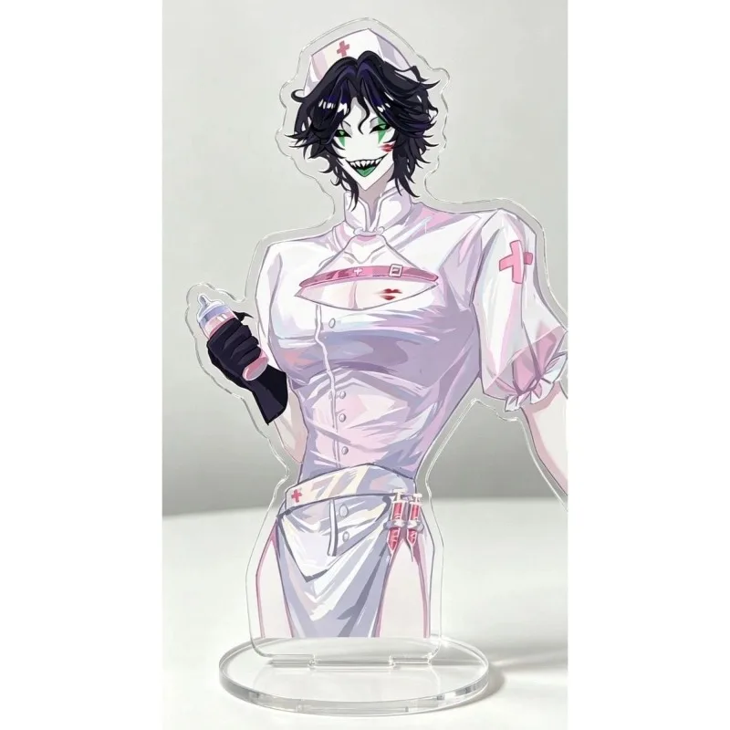 Pierrot Harlequin Standing Anime KeyChain The Freak Circus Men Key Chain for Women Cartoon Figure Acrylic Keyring Pendant Gift