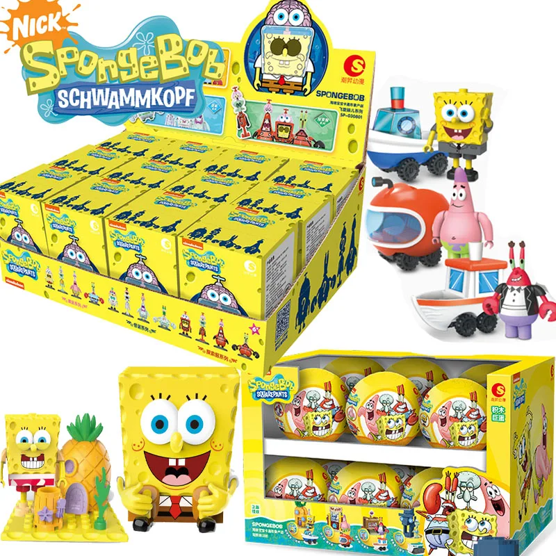 Bob Esponja Patrick Star Blind Box, Figuras de Ação Anime Kawaii, Mystery Box, Guess Brinquedos para meninas, meninos, Kids Lucky Box, Presente bonito, Novo