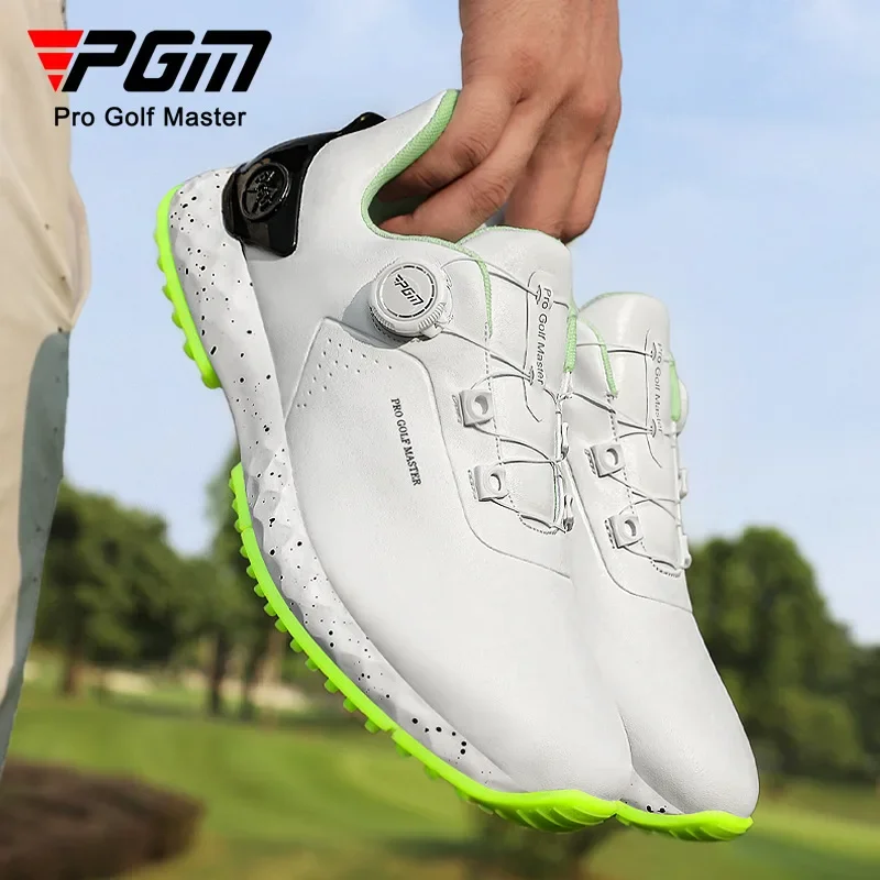 PGM Golf Shoes Men's Waterproof Sneakers Wide Version Cushioning Knob Shoelaces Men's Shoes Golf