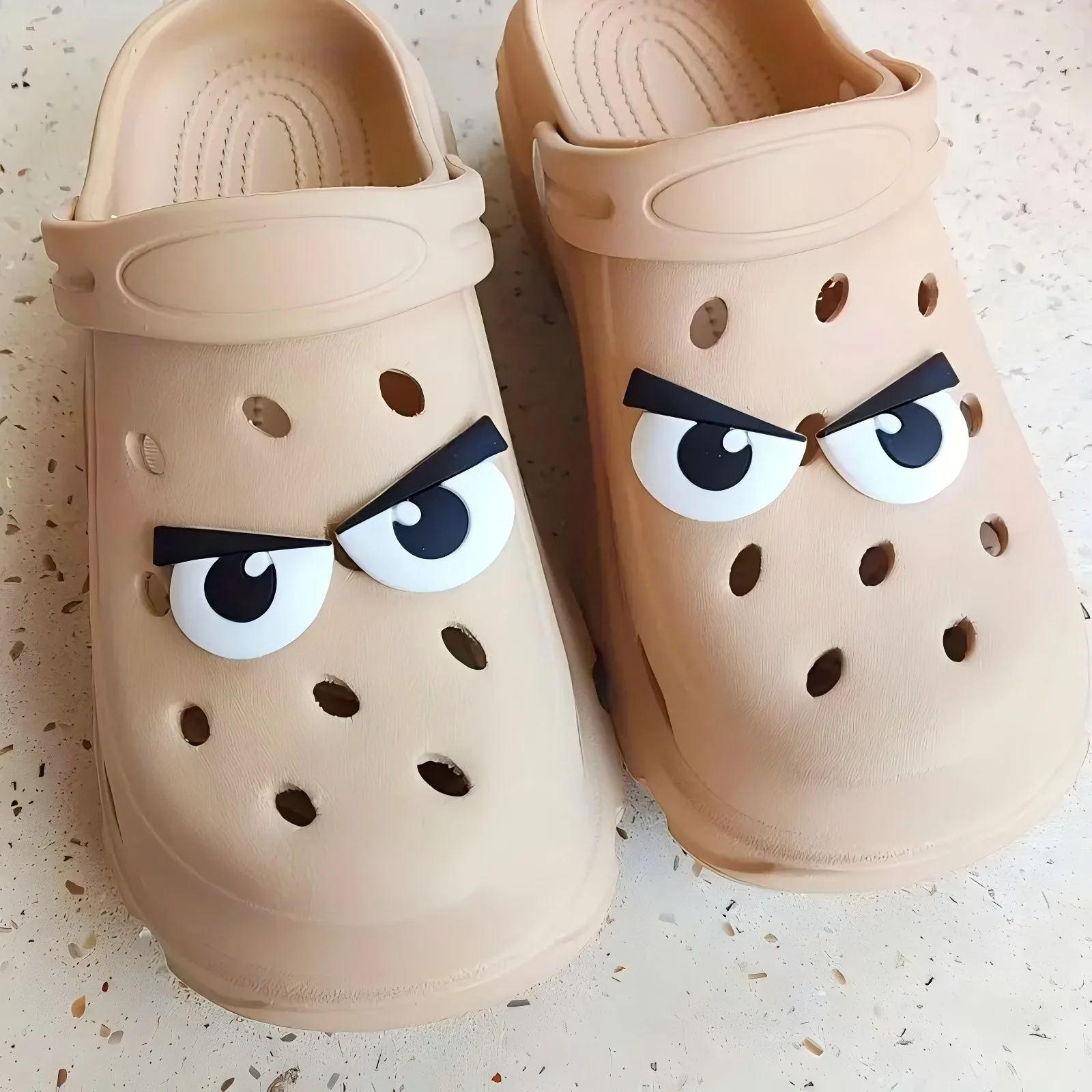 Funny Expressions Hole Buckle Hole Shoe Charms Decorations Cartoon Soft Rubber Eyes Shoes Buckle DIY 3D Hole Shoe Accessories