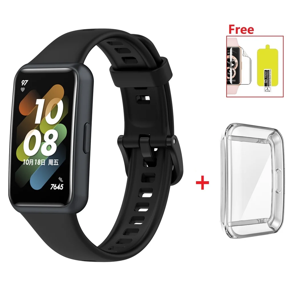 Correa de silicona para Huawei band 10, 9, 8, 7, pulsera deportiva suave resistente al agua, pulsera de repuesto para reloj inteligente