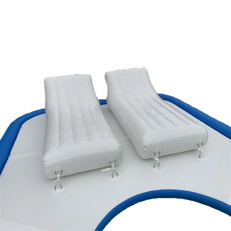 Inflatable Swimming Pool Chair White Sofa Outdoor Pvc Water Deck Floating Bed