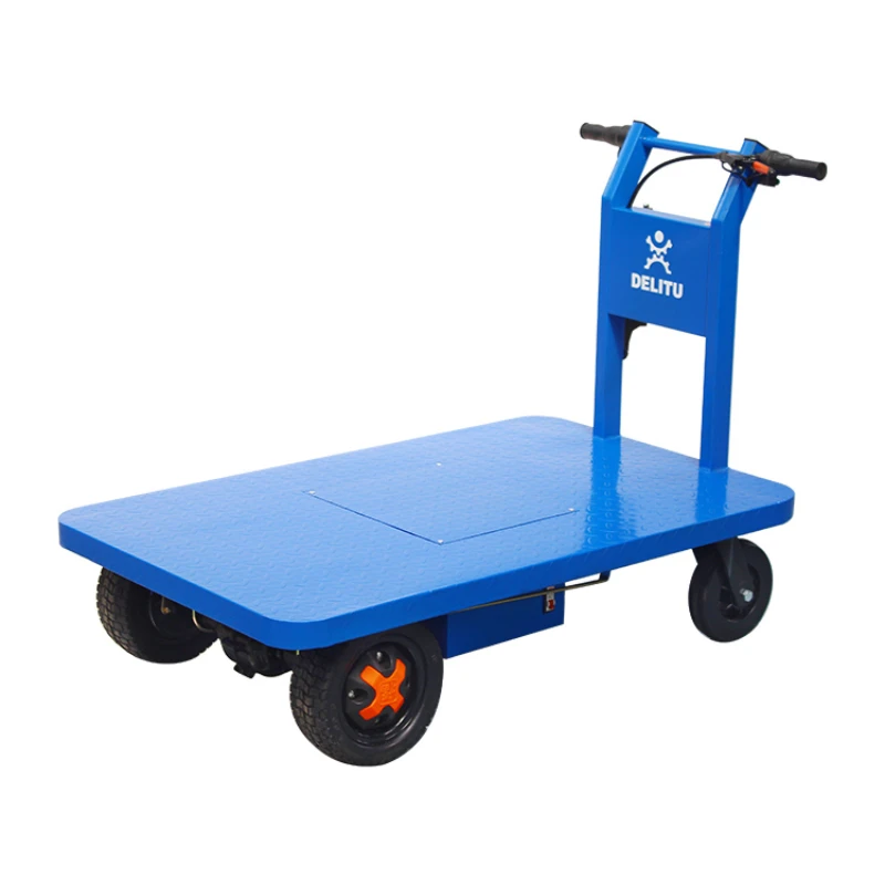 CX Platform Trolley Truck Hand Push Four-Wheel Transport Site Warehouse Pull Cargo Battery Car