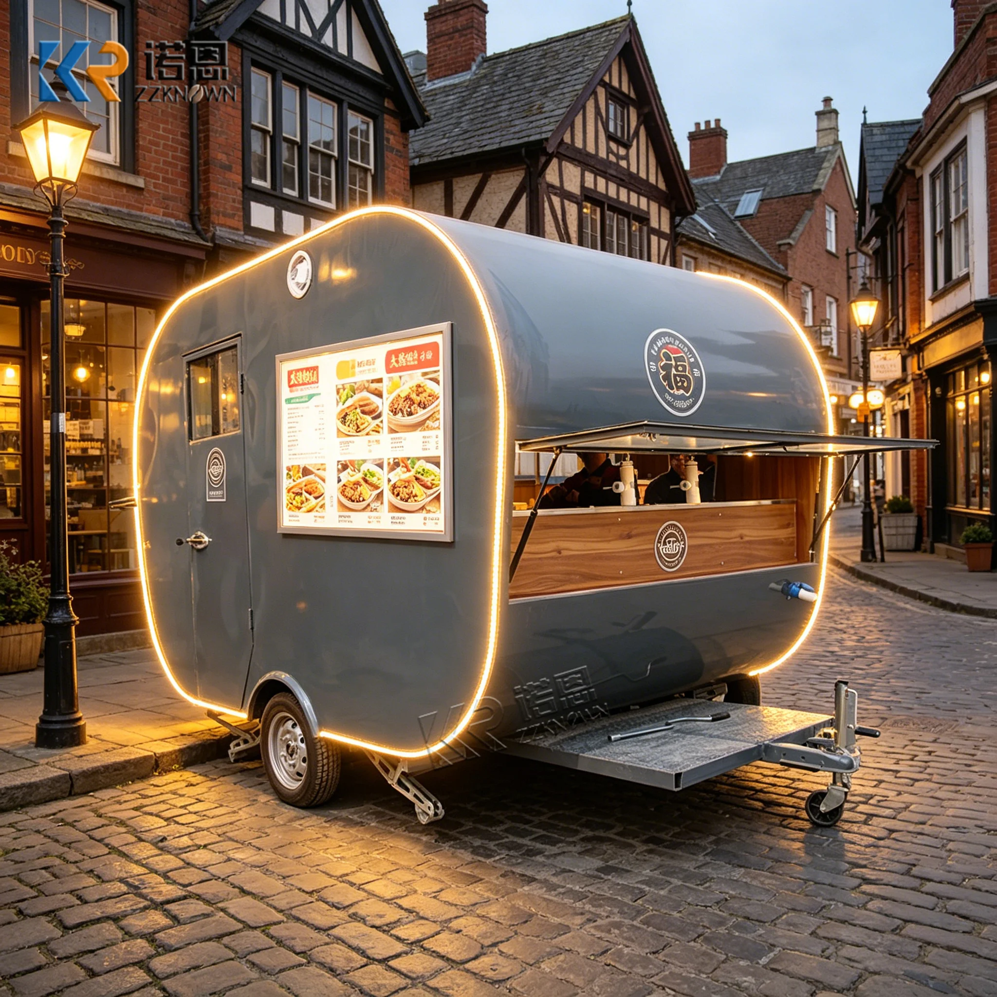 

Mobile Food Truck for Sale Hot Dog Pizza Burger Outdoor Street Kitchen Restaurant Trailer