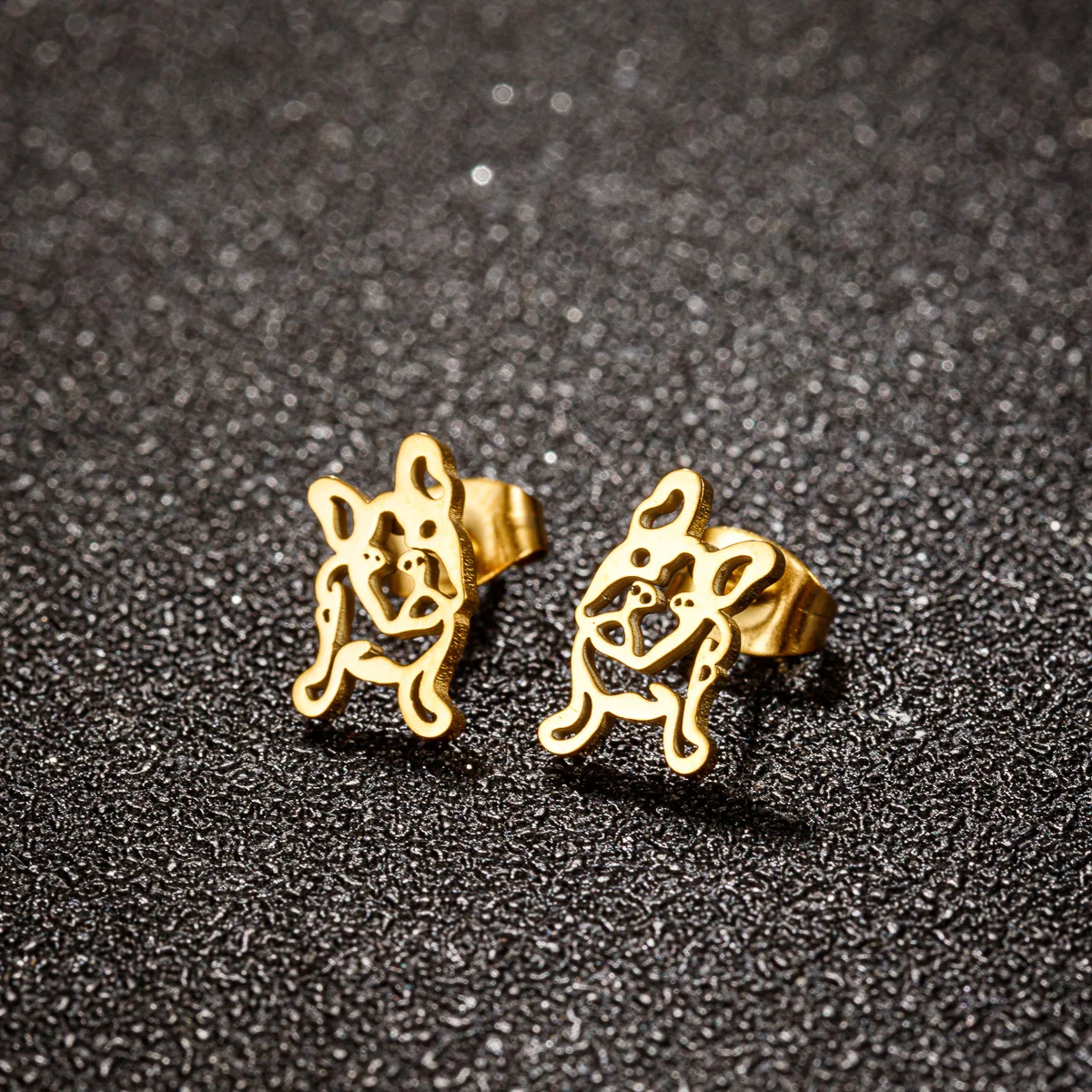 Trend Cute Dog Stud Earrings for Women Kids Fashion Metal Bulldog Shepherd Dog Earings Small Kitty Cat Ear Piercing Brincos