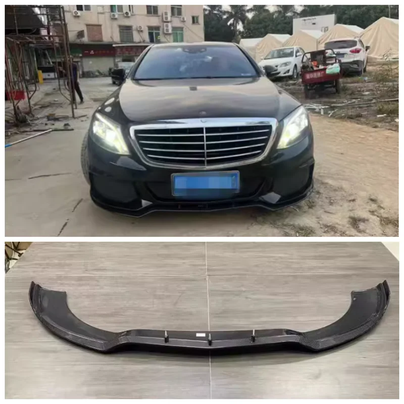 

For W222 Mercedes S-Class Modified S63 AMG 2016-2018 High Quality Carbon Fiber Car Bumper Front Lip Spoiler Diffuser Cover