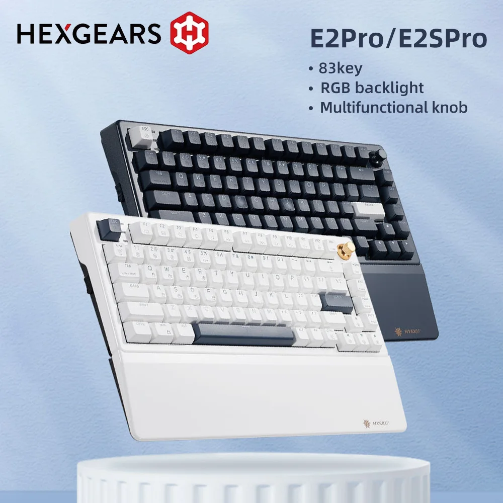 

Беспроводная механическая клавиатура Hexgears E2Sp, третья имитация экзамена, горячая вилка, Bluetooth GASKET, ручка подсветки RGB