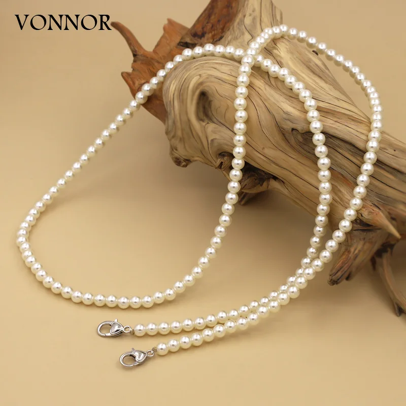 120cm Phone Case Chain Women Jewelry Imitation Pearl Long Chain Shoulder Strap for Bag Anti-Lost Mobile Phone Lanyard