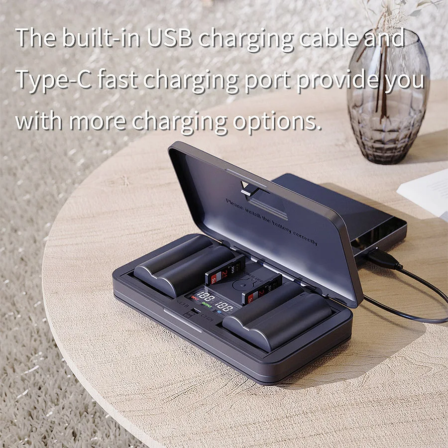 LVXUAN NP-W235 Battery Charger, with Card Reading Function, For Fujifilm X-T5, X-T4, VG-XT4,X-S20,GFX50S II,GFX100S,X-H2,X-H2S