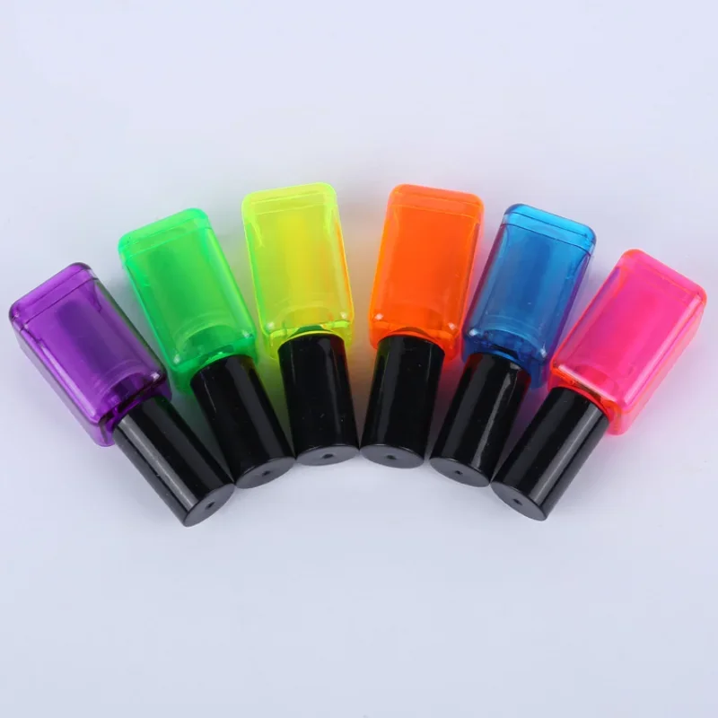 Popular Watercolor Pen Office Supplies Student Stationery Set 6 Color Nail Polish Shape Highlighter Pretty Student Holiday Gifts