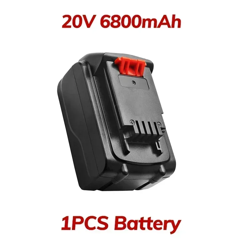 New 18V/20V 6.8Ah Li-ion Rechargeable Battery for BLACK&DECKER LB20 LBX20 LBXR20 Power Tool Replacement Batte