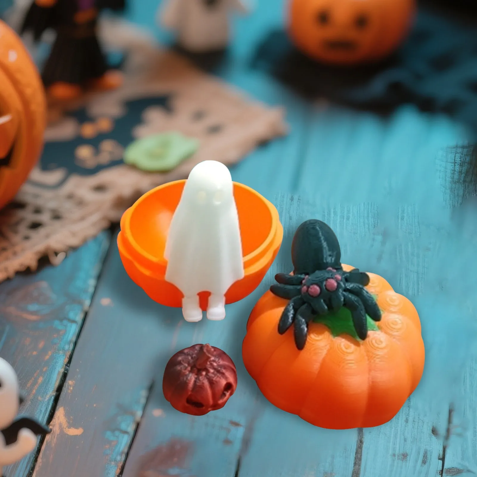 Halloween Pumpkins Egg Set Halloween Atmosphere Scary Dark Pumpkins Head Cos Pumpkins Gift Box Surprise Gift