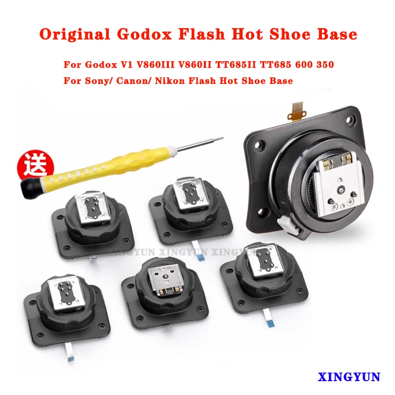 Original Godox Flash Hot Shoe Base -For Godox V1 V860III V860II TT685II TT685 600 350/For Sony Canon Nikon Flash Hot Shoe Base