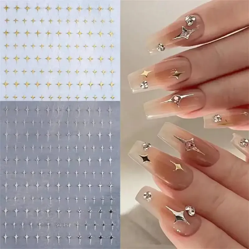 Adesivos de unhas estrela de cinco pontas, ricos e coloridos, simples e elegantes, seguros e confortáveis, fáceis de usar, pasta durável, adesivos de unhas