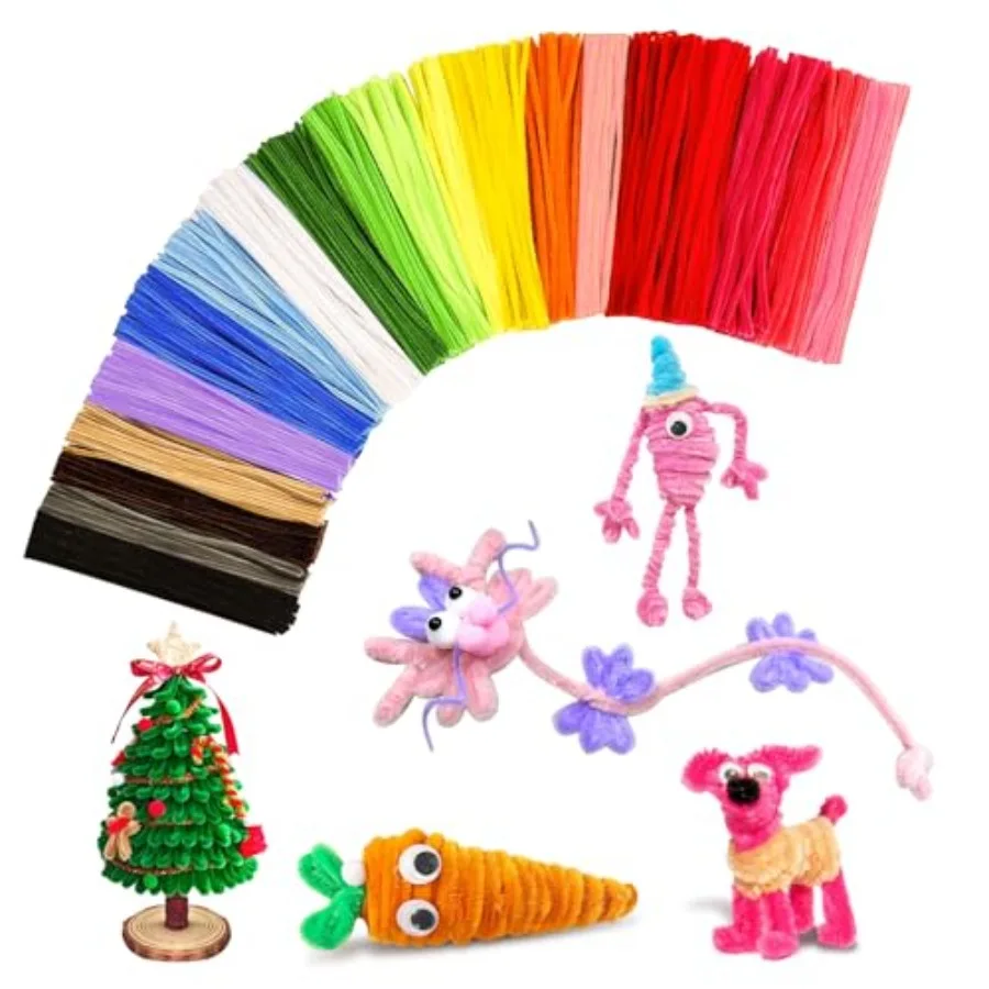 

Pipe Cleaners Craft Supplies, Multi-Colo Chenille Stems for DIY Arts Crafts Project, Green Pipe Cleaners Bulk Easter Basket Stu
