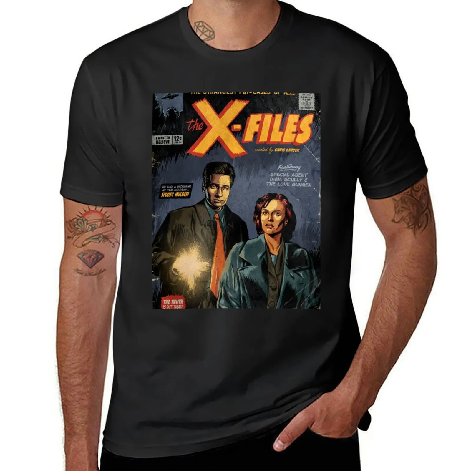 The X-Files: Mulder and Scully T-Shirt vintage blacks summer tops boys whites mens big and tall t shirts