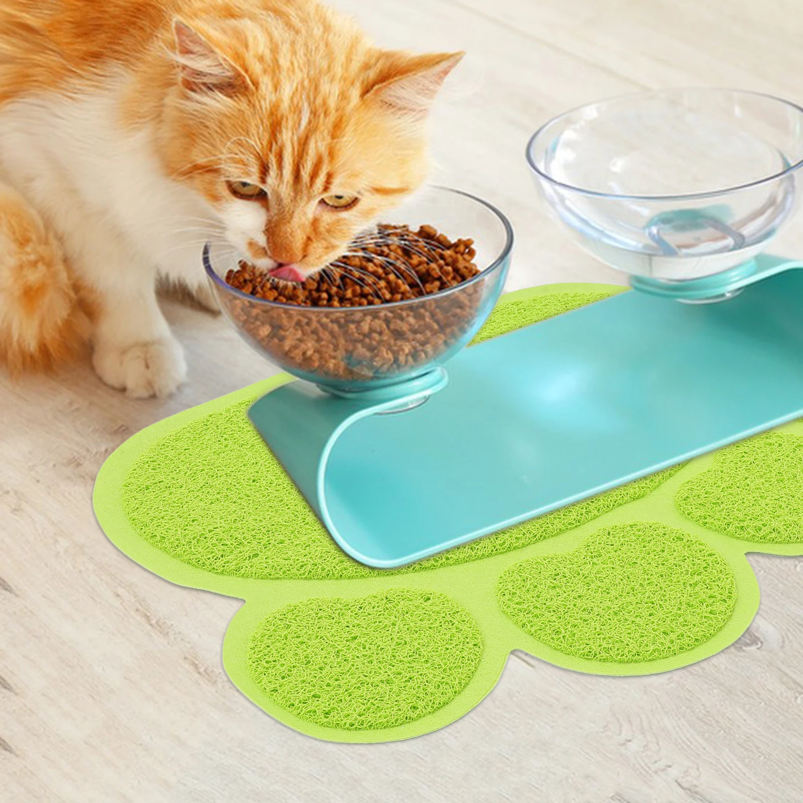 القط القمامة باو على شكل كبير عدم الانزلاق قابل للغسل الحيوانات الأليفة تغذية حصيرة للقطط الداخلية هريرة لوازم صندوق نفايات وسادة حصيرة