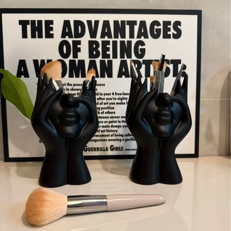 1 قطعة أصحاب تخزين شخصية الفينيل الإبداعية جسم الإنسان فن التصميم مكتب المنظمون حامل فرشاة للمكياج متعدد الوظائف #4