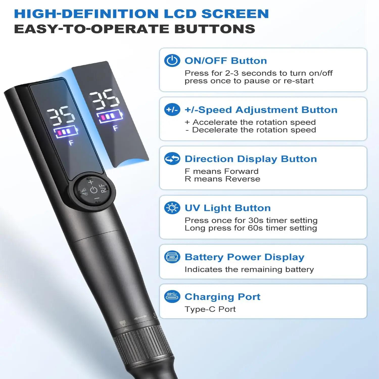 Perceuse à ongles rechargeable Pro 2 en 1 et lampe UV, perceuse électrique 35000 tr/min pour ongles en acrylique |   Outil de manucure bricolage pour salon et maison