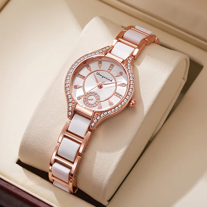 1pc-Ladies' Fashion Quartz Strap Steel Strip Quartz Watch Ladies' Luxury Watch