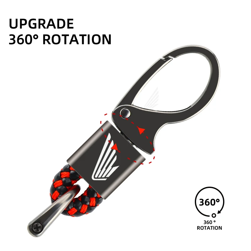 سلسلة مفاتيح معدنية للدراجات النارية حلقات حدوة الحصان الدوارة لهوندا CRF CB CR XR CRM CBR 125 250 300 350 400 500 600cc