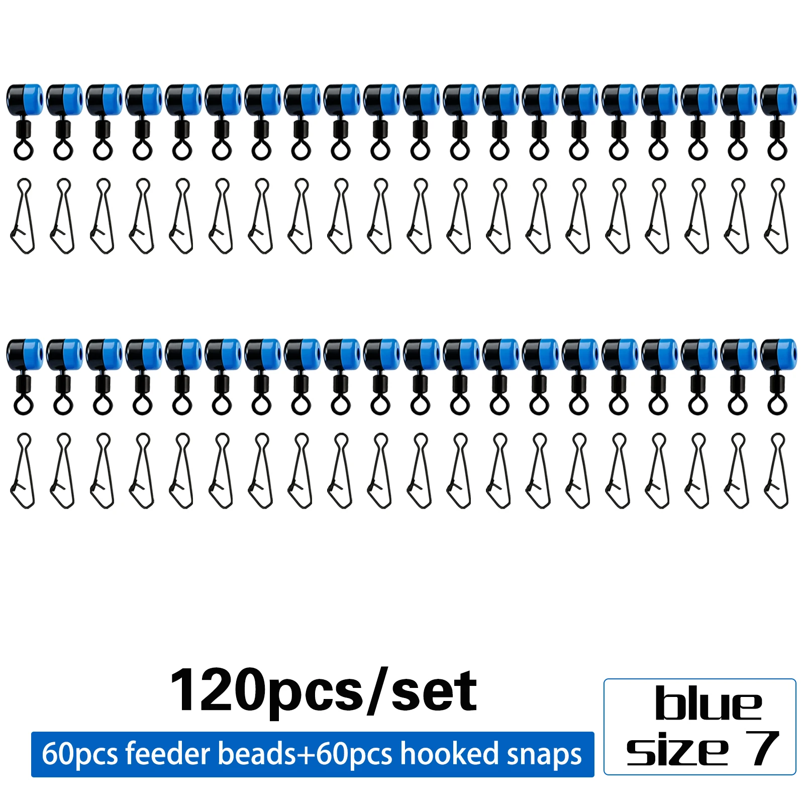 Feeder-Perlen-Verbindungs-Wirbel und Hakenverschlüsse, ein äußerst praktisches Mid-Link-Zubehör für Feeder-Angeln oder Schieberig-Angelausrüstungen.