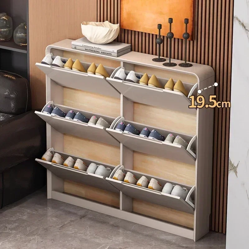Rack Locker Crack Shelves Living Room Furniture Light Luxury Simple Gray Thin Shoe Cabinet Organizer Shoes Organizers Cabinet