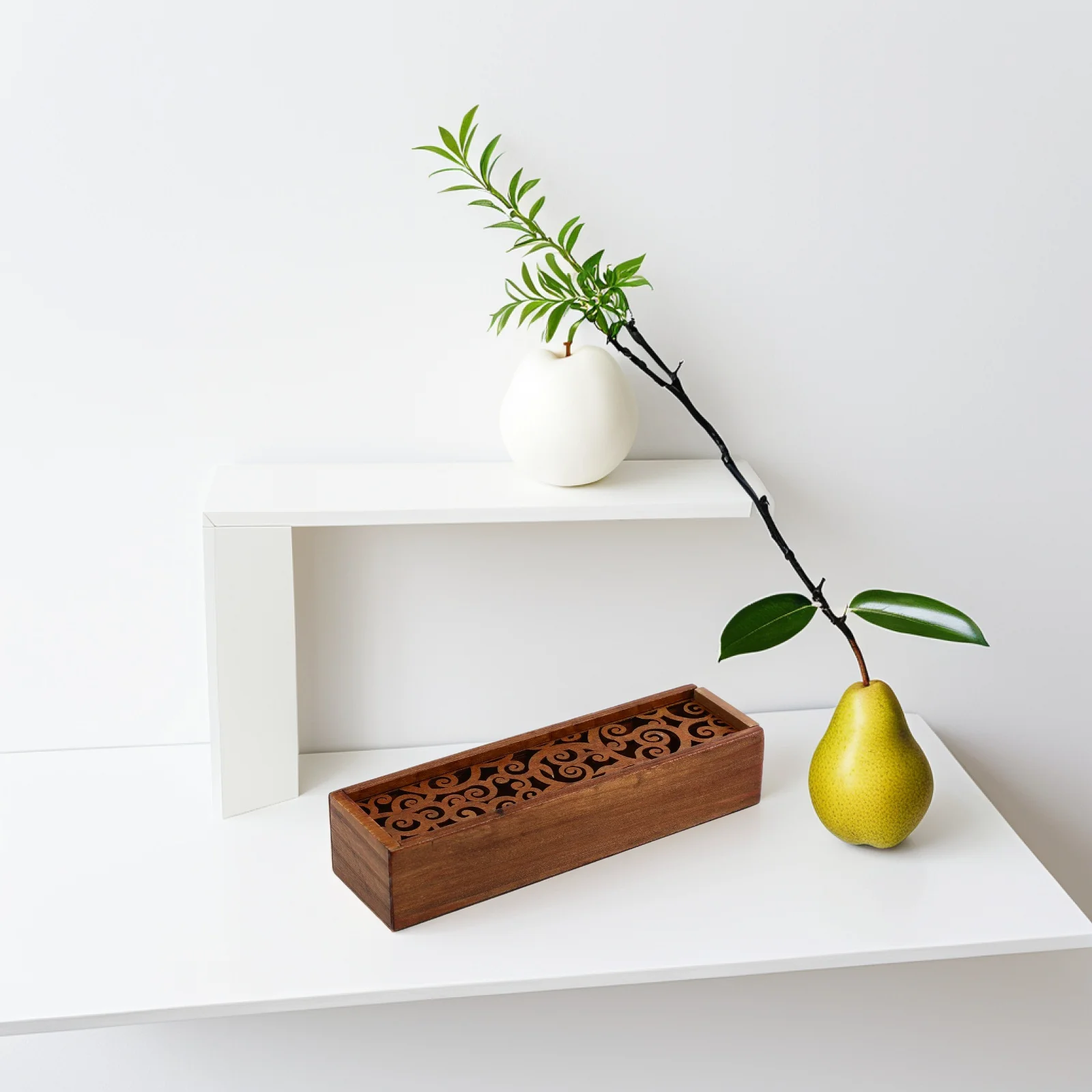 

Wood Pencil Box Hollow Out Lace Cutout Sliding Lid Organizer Box for Students Artists Office Use Pencil Boxes