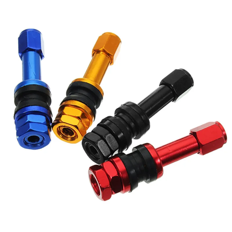 4PCS Auto Car Tubeless Wheel Tire Valve Stems Dust Caps TR48E Bolt-in Black Red/Gold/Blue/black/Sliver