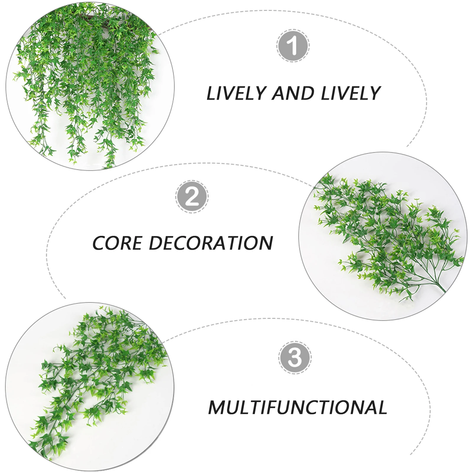 

2pcs Artificial Plant Decor Hanging Greenery Realistic Vine Stems Odorless Wedding Party Decoration Home Office Fake Hanging