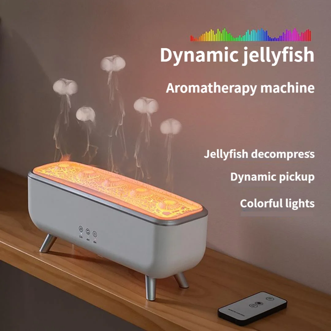 

Автоматический динамический увлажнитель медузы, 7-цветное освещение, большой выход тумана, эфирное масло, ароматизатор, ароматерапевтический диффузор для дома