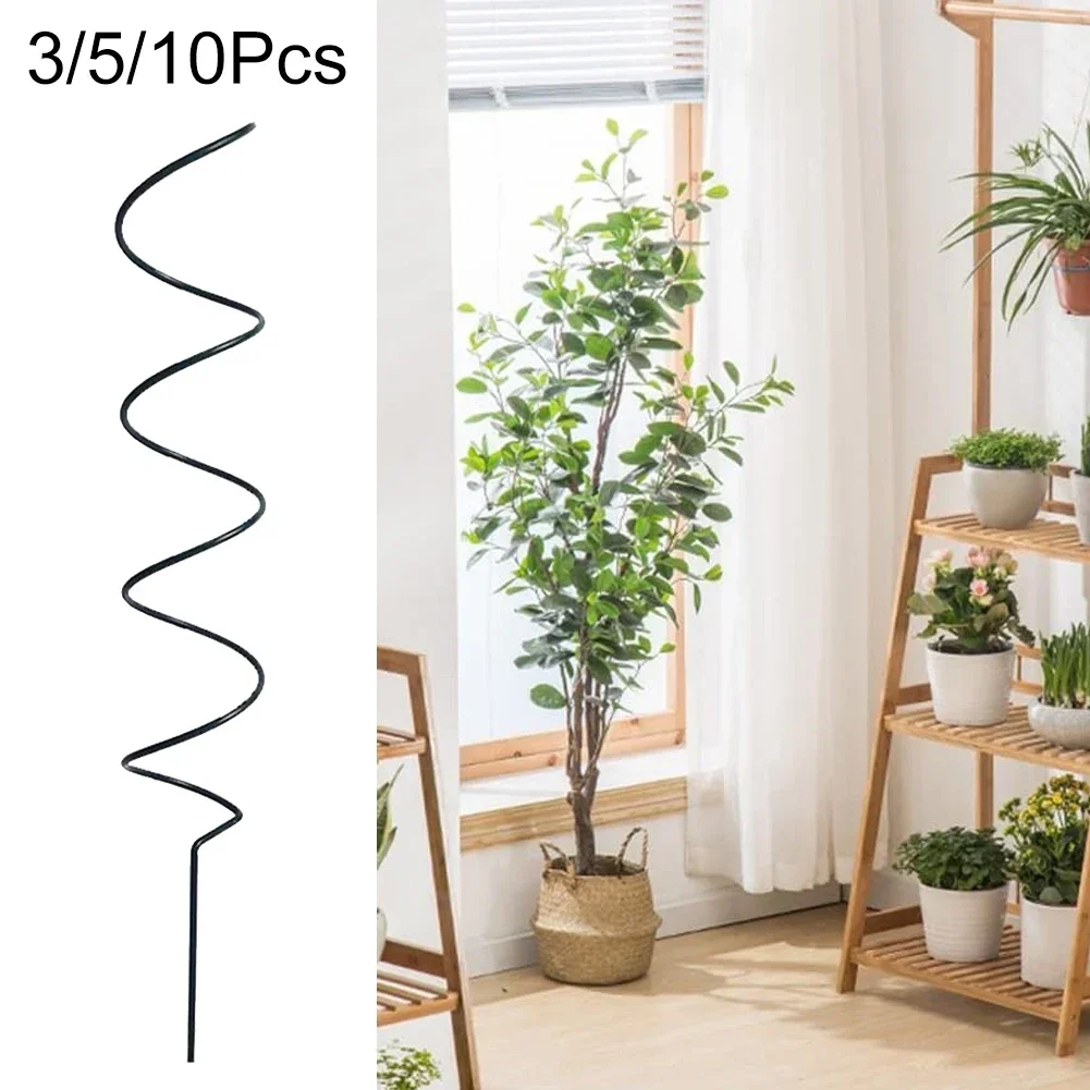 

Metal Spiral Tomato Stakes Fixing Rod Climbing Plant Spiral Support Stake Stand Twisted Plant Cage Frame Garden Tools Accessory