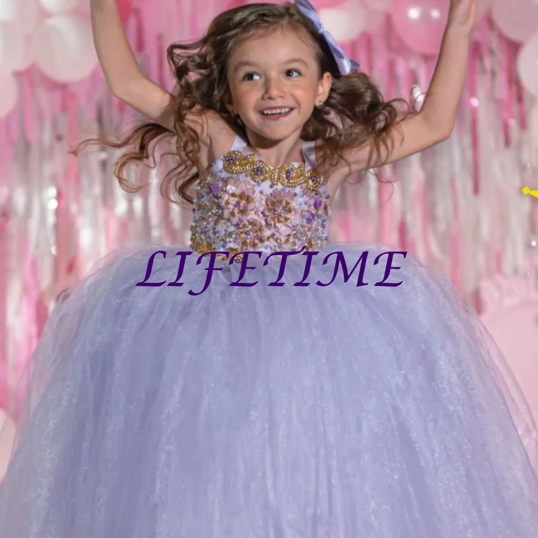 

Мини-платья Quinceanera, мексиканское бальное платье, тюлевые платья с бисером для девочек-цветочниц на свадьбу, очаровательные пышные платья, детские индивидуальные платья