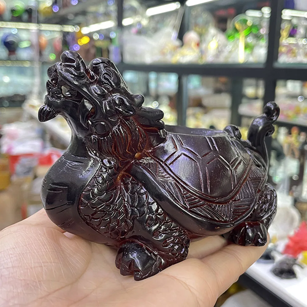 

Dragon Tortoise Resin Crafts Crystal Ball Base Jade Ball Display Stand Home Office Collections Lucky Mascot Feng Shui Ornaments