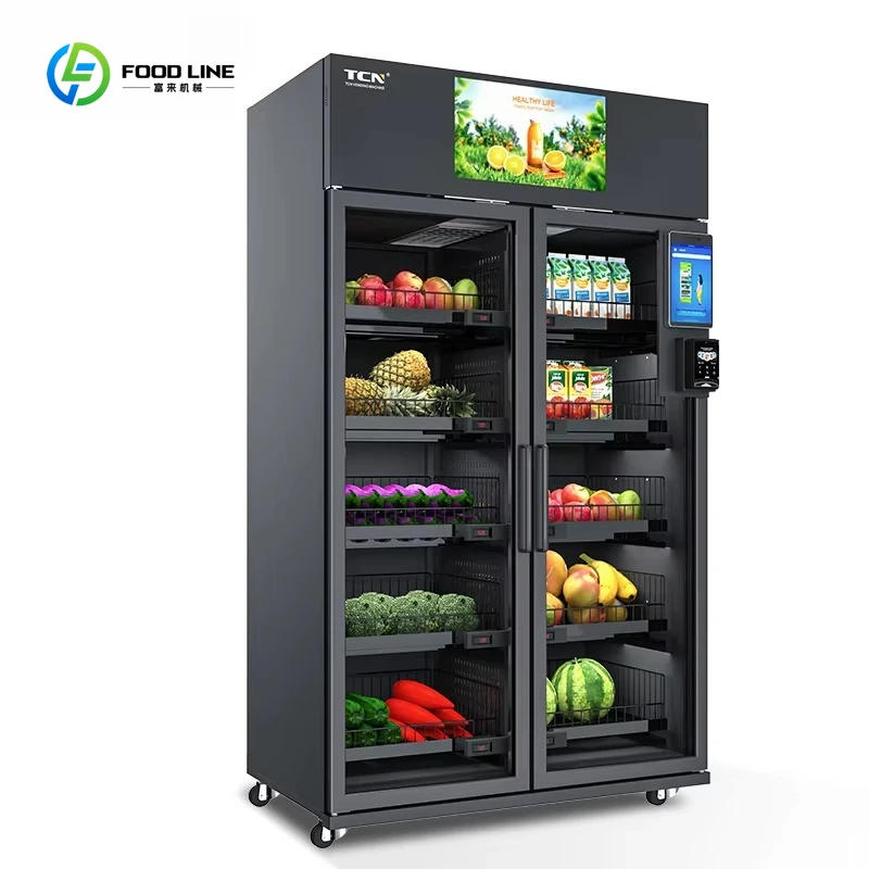 آلة بيع الفواكه الطازجة ذات الخدمة الذاتية الأوتوماتيكية آلة بيع الثلاجة الذكية AI