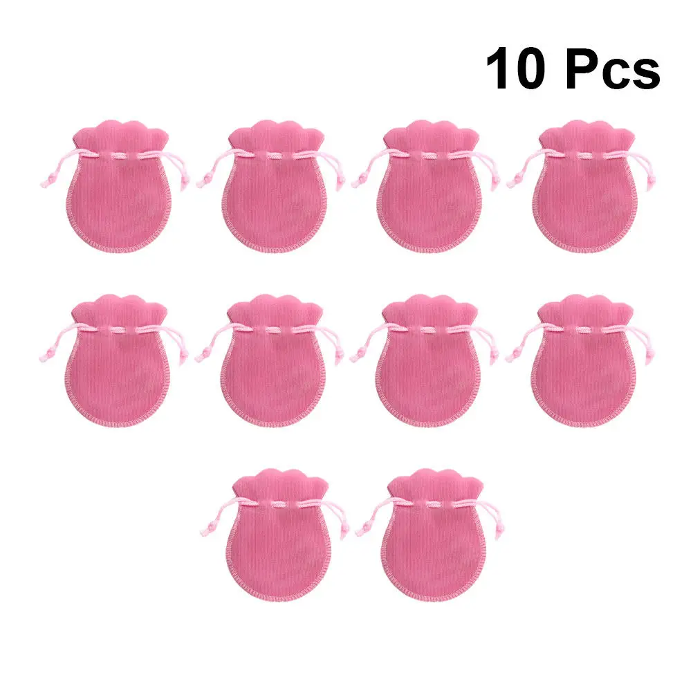10Pcs Premium Flannel Jewelry Storage Organizer Bags with Drawstring for Small Items Rings Earrings Gifts Wedding Party Church