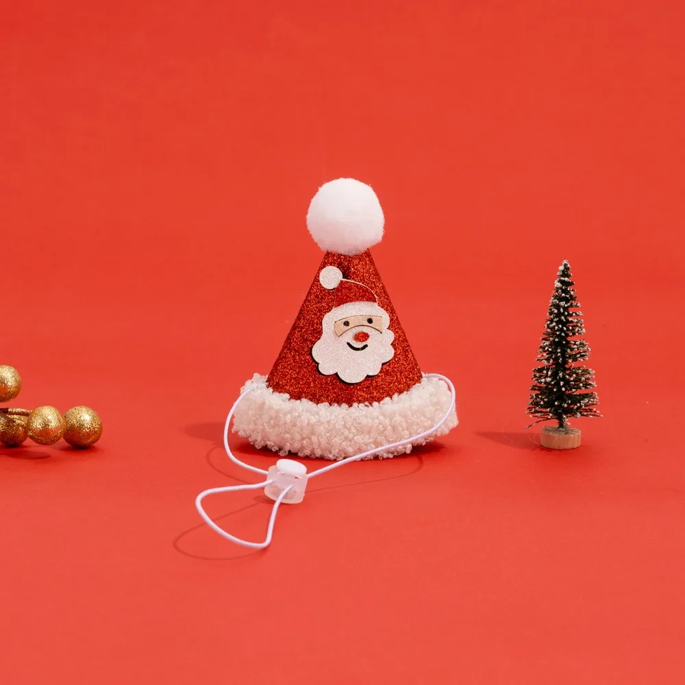 Reusable Christmas Cat Hat Cute Cartoon Red Xmas Cat Custom Decorative Autumn Winter Pets Dress Up Supplies for Dogs