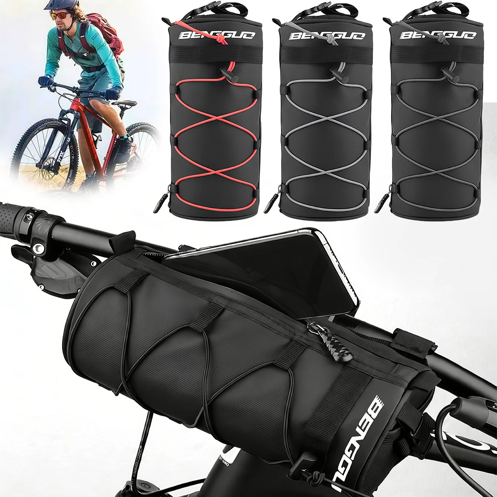 

Bike Handlebar Bag Bicycle Handle Bar Bag Handy Front Bike Bags Handlebar Storage Pouch Pack, Mountain Road Bike Barrel Bag