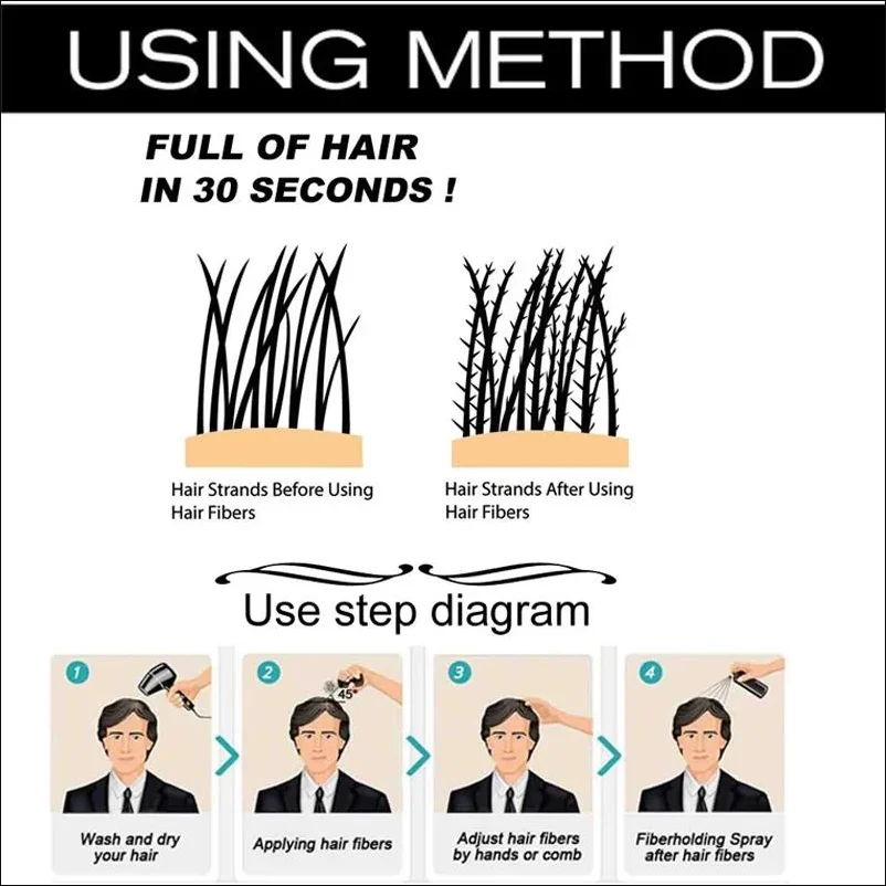 27.5g fibra de cabelo para desbaste do cabelo espessamento instantâneo fibras de construção de cabelo para homens mulheres cobrir manchas carecas linha fina lacunas cuidados com o cabelo