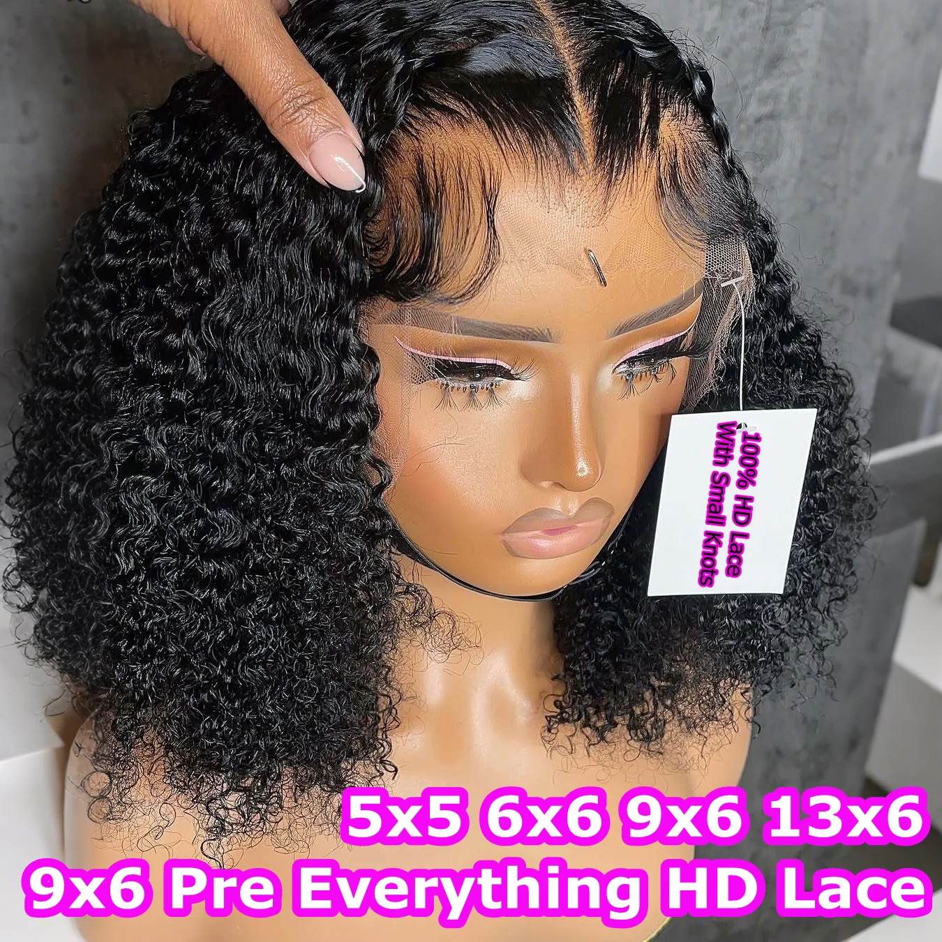 Peluca Invisible de encaje 9x6 HD Bob, peluca rizada de onda profunda 13x6, peluca de cabello humano corto Frontal de encaje, pieles derretidas prearrancadas para mujeres negras