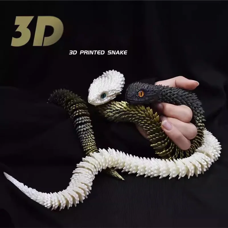 MOC 3D Printed Snake Animals Viper Toys Ornament Kids Gift